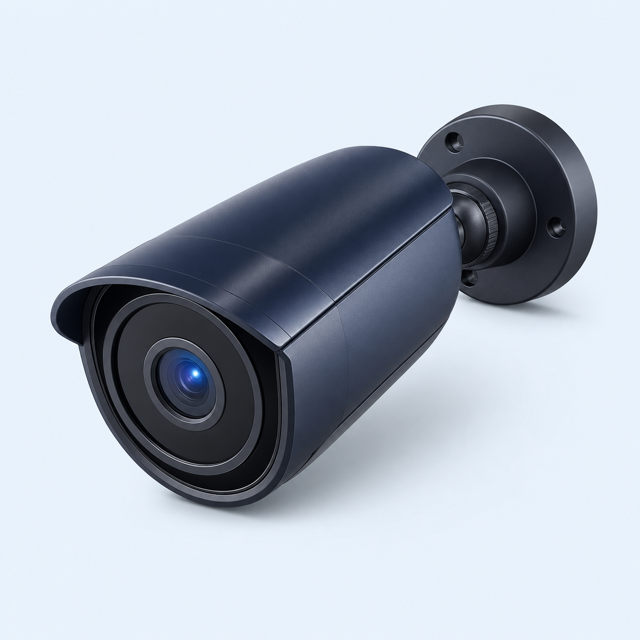 Dunkle Überwachungskamera als Produktvisual